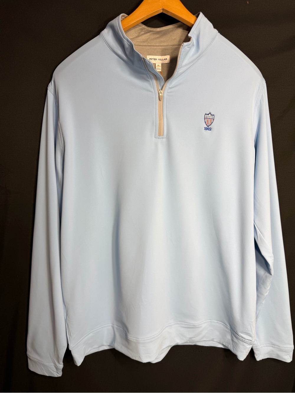 Peter Millar Light Blue Quarter-Zip Performance Pullover size XL NWT